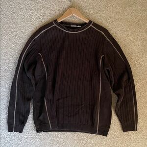 Dark Brown Ribbed Sweater